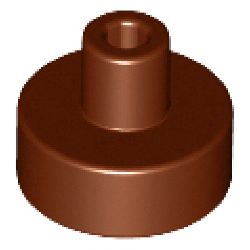 Tegel, Rond 1x1 met pin Reddish Brown